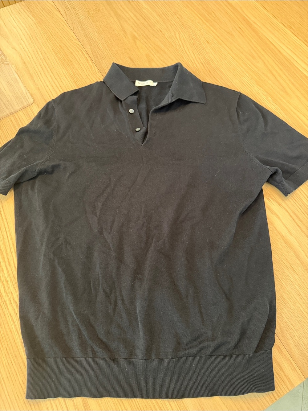 Suitsupply men’s size L cotton silk black polo